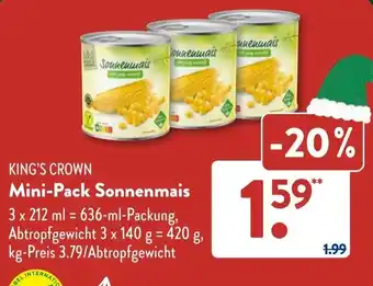 Aldi Süd KING'S CROWN Mini-Pack Sonnenmais Angebot