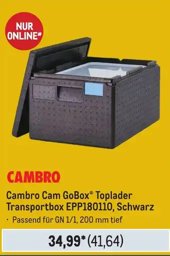 METRO Cambro Cam GoBox® Toplader Transportbox EPP180110, Schwarz Angebot