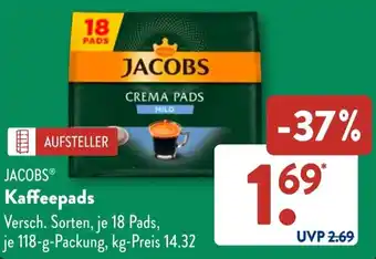 Aldi Süd JACOBS Kaffeepads Angebot