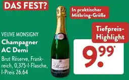 Aldi Süd VEUVE MONSIGNY Champagner AC Demi Angebot