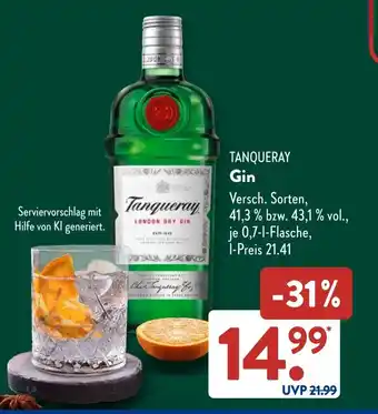 Aldi Süd TANQUERAY Gin Angebot