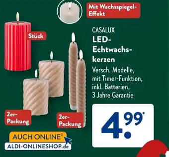Aldi Süd CASALUX LED- Echtwachs- kerzen Angebot