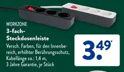 Aldi Süd WORKZONE 3-fach- Steckdosenleiste Angebot