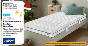 Aldi Süd TRAUMNACHT Kaltschaummatratze Komfort, 2-in-1-Duo Angebot