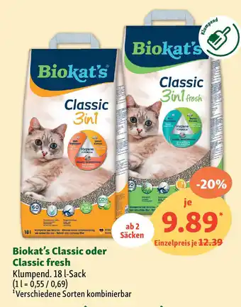 Fressnapf Biokat's Classic oder Classic fresh Angebot