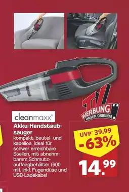 Famila Nord West cleanmaxx Akku-Handstaub- sauger Angebot