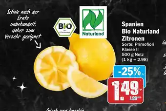 AEZ Spanien Bio Naturland Zitronen Angebot