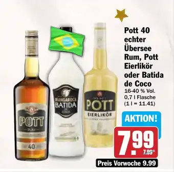 AEZ Pott 40 echter Übersee Rum, Pott Eierlikör oder Batida de Coco Angebot