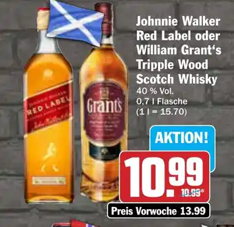 AEZ Johnnie Walker Red Label oder William Grant's Tripple Wood Scotch Whisky Angebot