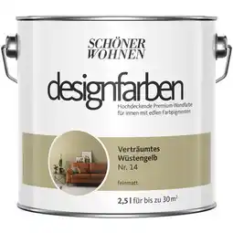 Hagebau SCHÖNER WOHNEN FARBE Dispersionsfarbe Designfarben, Verträumtes Wüstengelb, matt Angebot