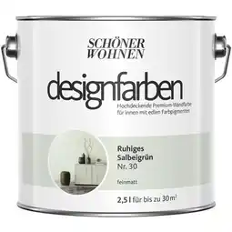 Hagebau SCHÖNER WOHNEN FARBE Dispersionsfarbe Designfarben, Ruhiges Salbeigrün, matt - gruen Angebot