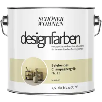 Hagebau SCHÖNER WOHNEN FARBE Dispersionsfarbe Designfarben, Belebendes Champagnergelb, matt Angebot