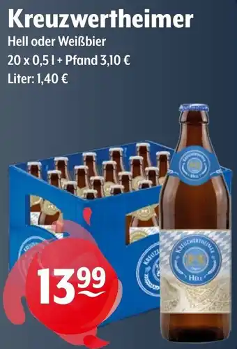 Trink und Spare Kreuzwertheimer Hell oder Weißbier Angebot