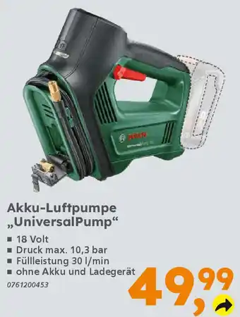 Globus Baumarkt BOSCH Akku-Luftpumpe ,,UniversalPump" Angebot