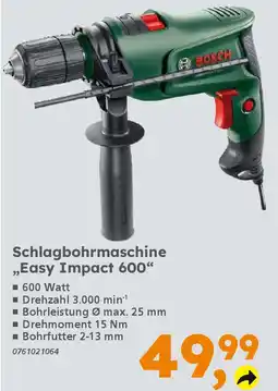 Globus Baumarkt BOSCH Schlagbohrmaschine ,,Easy Impact 600" Angebot