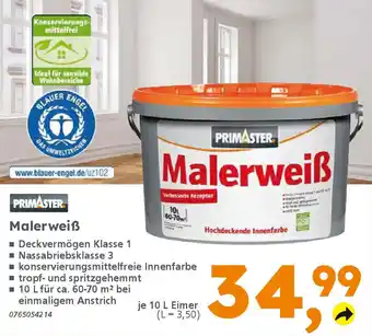 Globus Baumarkt PRIMASTER Malerweiẞ Angebot