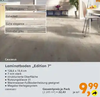 Globus Baumarkt Laminatboden „Edition 7" Angebot