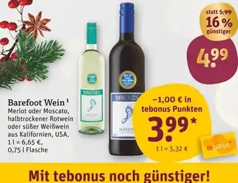 tegut Barefoot wein Angebot