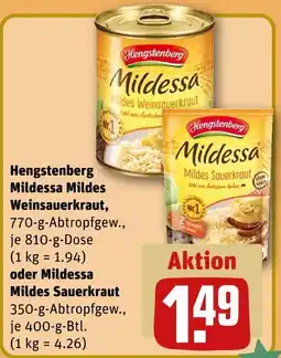 REWE Hengstenberg mildessa mildes weinsauerkraut oder mildessa mildes sauerkraut Angebot