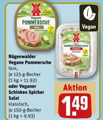 REWE Rügenwalder vegane pommersche oder veganer schinken spicker salat Angebot