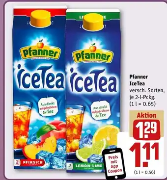 REWE Pfanner icetea Angebot