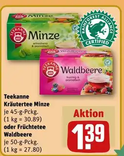 REWE Teekanne kräutertee minze oder früchtetee waldbeere Angebot