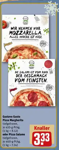 REWE Gustavo gusto pizza margherita oder pizza salame Angebot