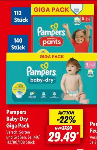 Lidl Pampers baby-dry giga pack Angebot