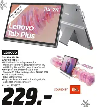 MediaMarkt Lenovo Tab Plus 128GB Android Tablet Angebot