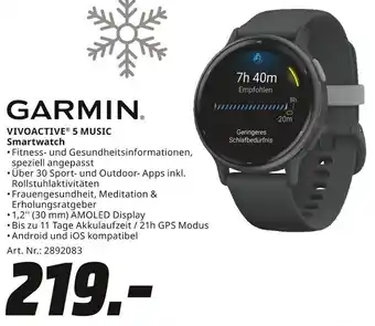 MediaMarkt GARMIN VIVOACTIVE 5 MUSIC Smartwatch Angebot