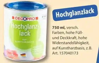 Sonderpreis Baumarkt DECOPRO Hochglanzlack Angebot