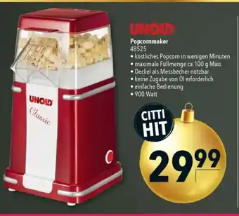 CITTI Markt UNOLD Popcornmaker Classic 48525 Angebot