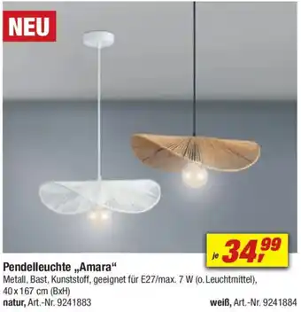 toom Baumarkt Pendelleuchte „Amara" Angebot