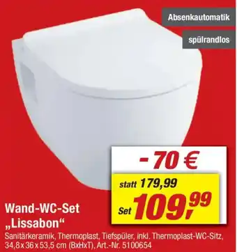 toom Baumarkt Wand-WC-Set „Lissabon" Angebot