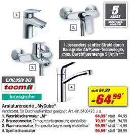 toom Baumarkt hansgrohe Armaturenserie ,,MyCube" Angebot