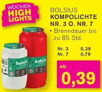 KODi Bolsius kompolichte nr. 3 o. nr. 7 Angebot