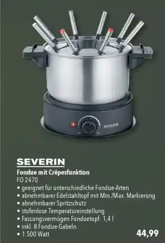 CITTI Markt SEVERIN Fondue mit Crêpesfunktion FO 2470 Angebot