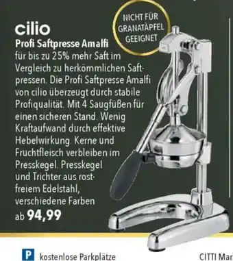 CITTI Markt cilio Profi Saftpresse Amalfi Angebot