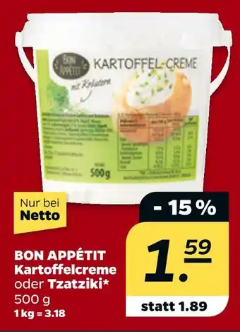 NETTO Bon appétit kartoffelcreme oder tzatziki Angebot