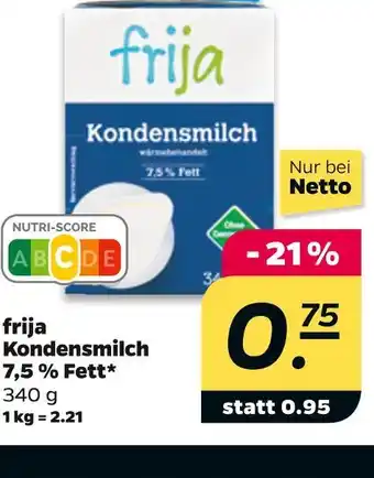 NETTO Frija kondensmilch 7,5 % fett Angebot