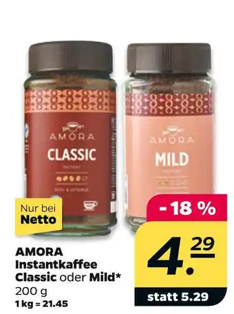 NETTO Amora instantkaffee classic oder mild Angebot