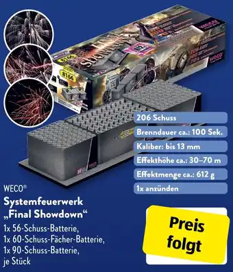 Aldi Süd WECO Systemfeuerwerk ,,Final Showdown" Angebot