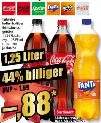 Norma Coca-Cola Sprite Fanta teilweise koffeinhaltiges Erfrischungs- getränk Angebot