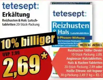 Norma tetesept Erkältung Angebot