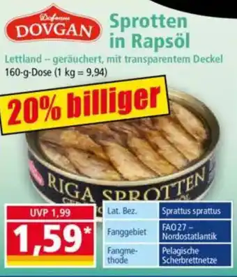 Norma DOVGAN Sprotten in Rapsöl Angebot