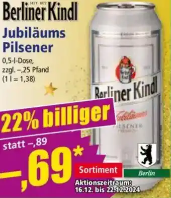 Norma Berliner Kindl Jubiläums Pilsener Angebot