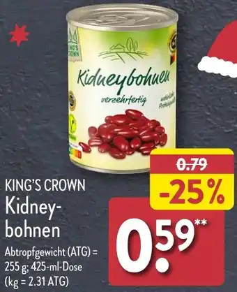 Aldi Nord KING'S CROWN Kidneybohnen Angebot