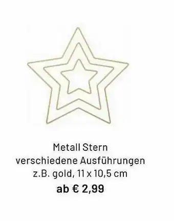 Idee Creativmarkt Metall Stern Angebot