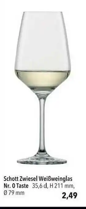 CITTI Markt Schott Zwiesel Weißweinglas Nr.0 Taste Angebot