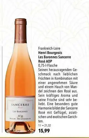 CITTI Markt Henri Bourgeois Les Baronnes Sancerre Rosé Aop Angebot